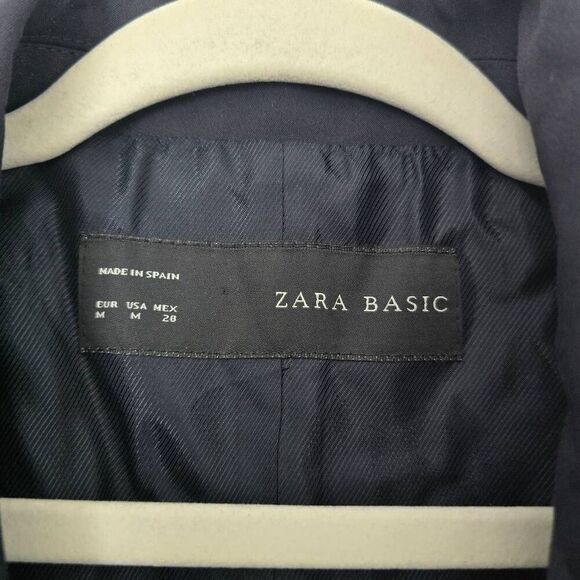 Zara Blazer Women's Medium Blue Single Breasted Formal Office Carrier Jacket - Picture 4 of 6